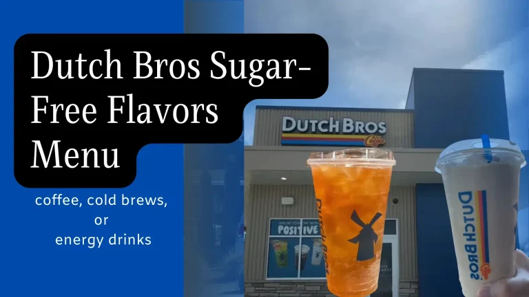sugar free menu drinks with text bannar.