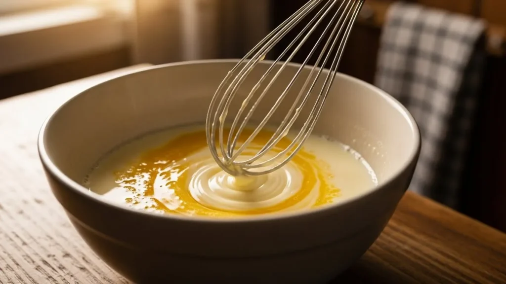 Dutch Bros Food Menu With Prices 10 Wet ingredients being whisked together for muffin batter.