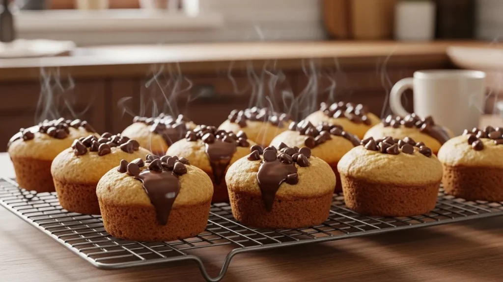 Dutch Bros Food Menu With Prices 14 Freshly baked chocolate chip muffin tops cooling on a rack.