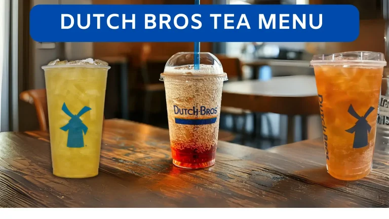 Tea drinks are shown on the reception table with text.