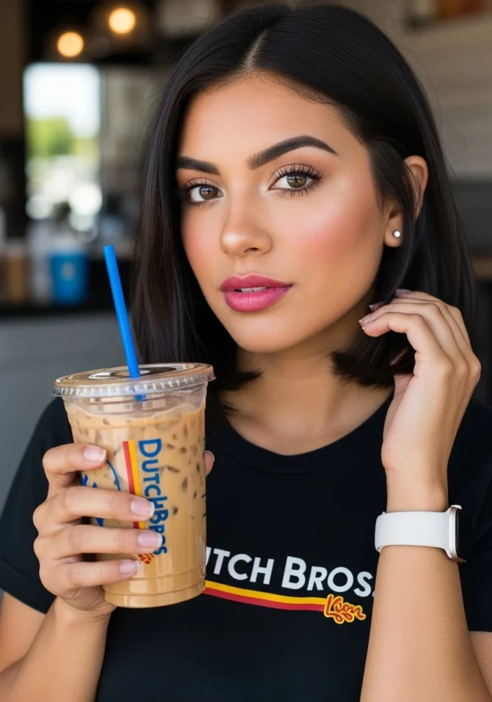 A young girl taking Sugar-Free Almond Milk Kicker in her hand wearing black shirt.