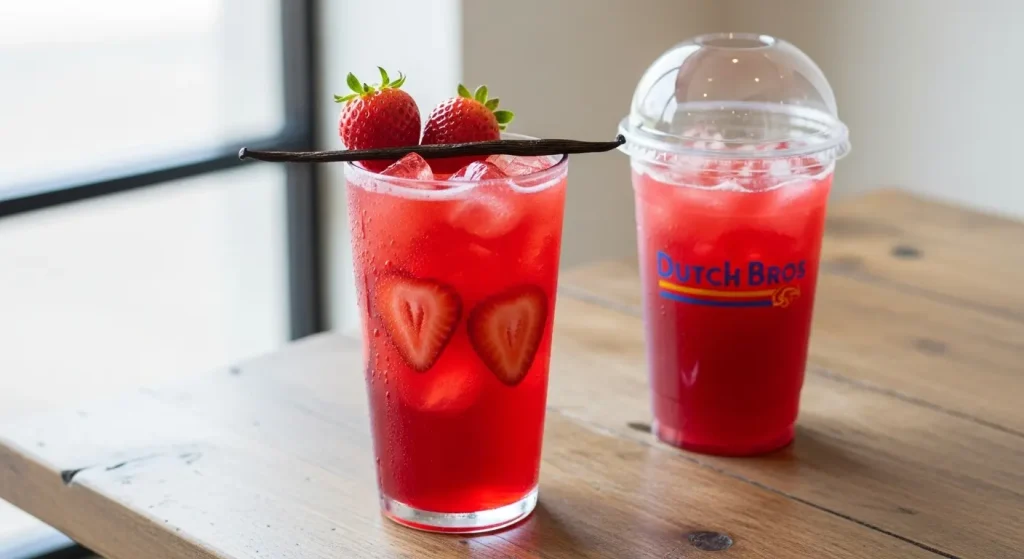 Two Recipe drinks of Sugar-Free Strawberry Vanilla Green Tea 