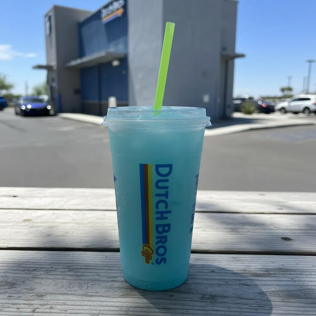 9 Hidden Dutch Bros Iced Coffee Customizations 2 An OG Dirty Soda dutch bros drink place on a table.