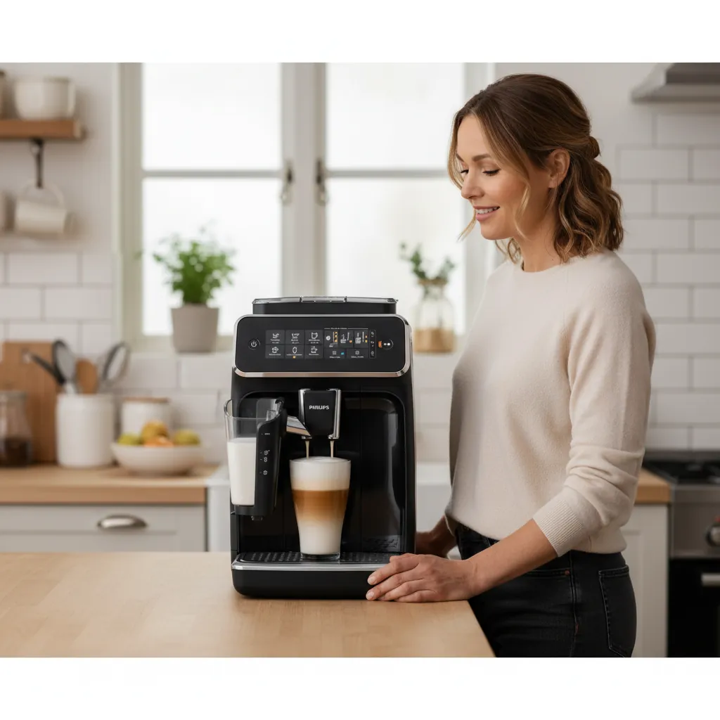 Dutch Bros Espresso: Everything You Should Know Before Your Next Shot 5 A woman using Super-Automatic Machines in her kitchen.