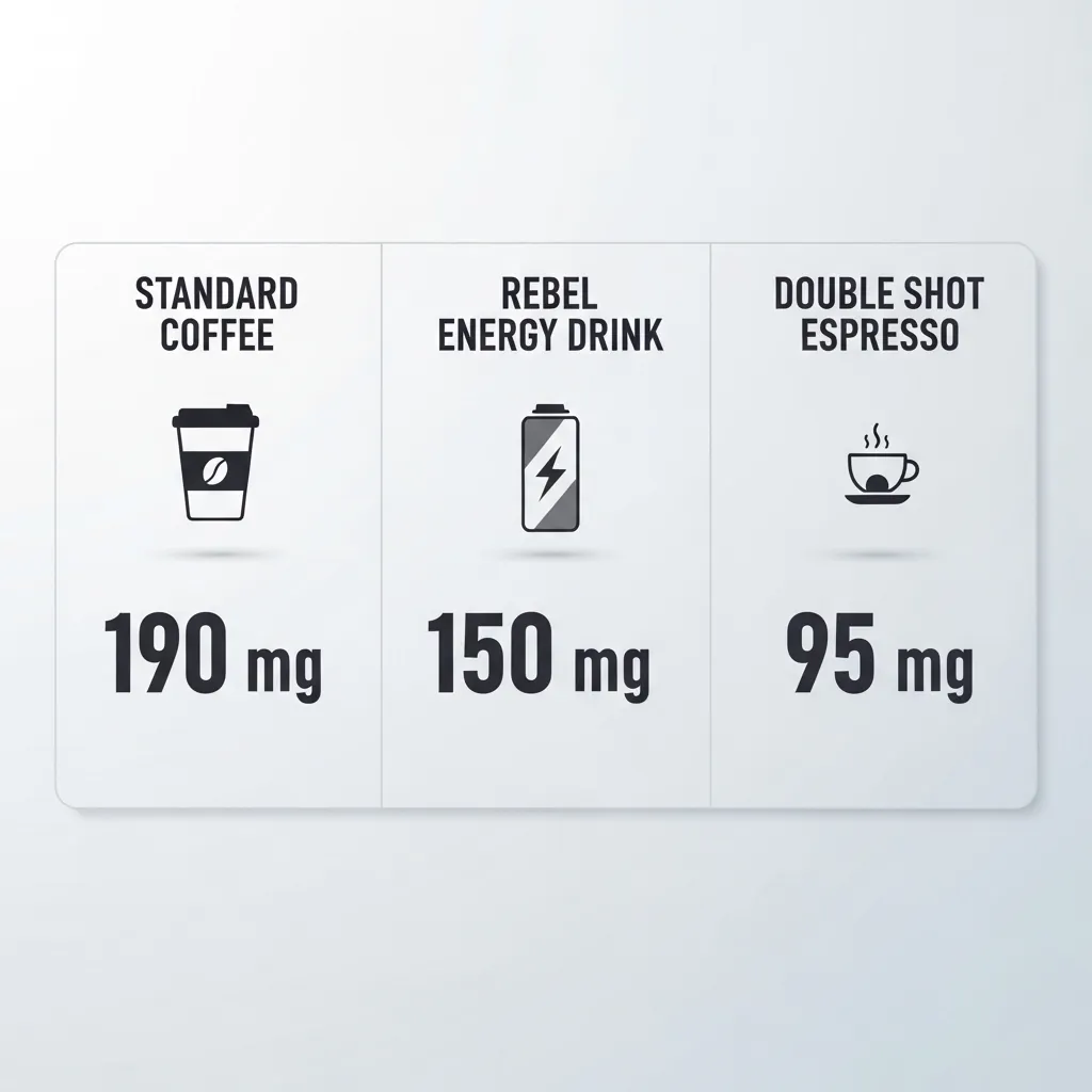 Dutch Bros Nutrition Menu 1 Caffeine comparison chart for coffee, Rebel energy drink, and espresso
