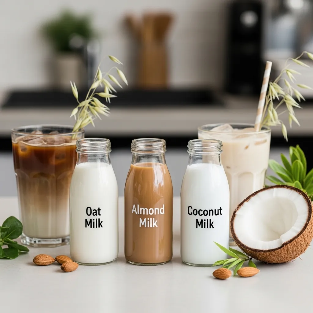 Dutch Bros Vegan Syrups & Ingredients 2 Oat milk, almond milk, and coconut milk options for vegan drinks at Dutch Bros