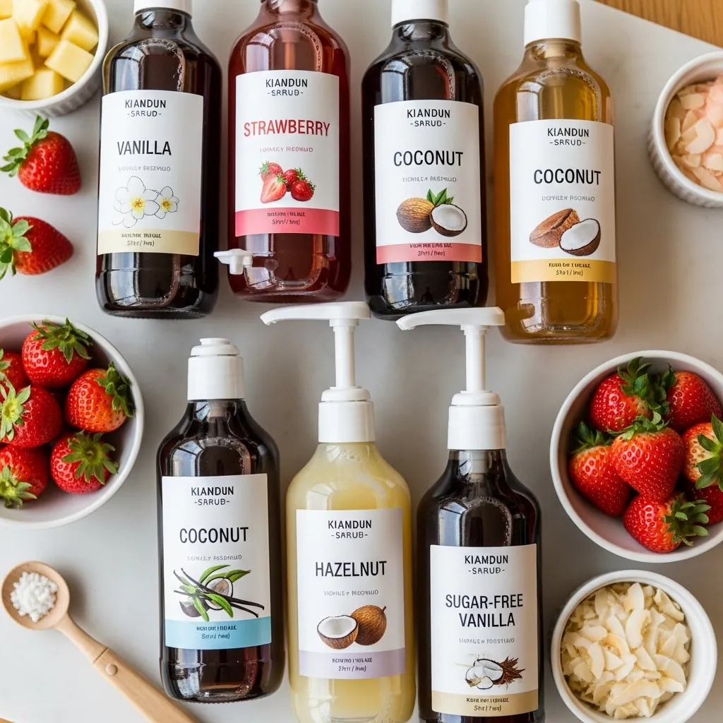 Dutch Bros Vegan Syrups & Ingredients 1 Dutch Bros dairy-free flavor syrups including vanilla, strawberry, coconut, and sugar-free options