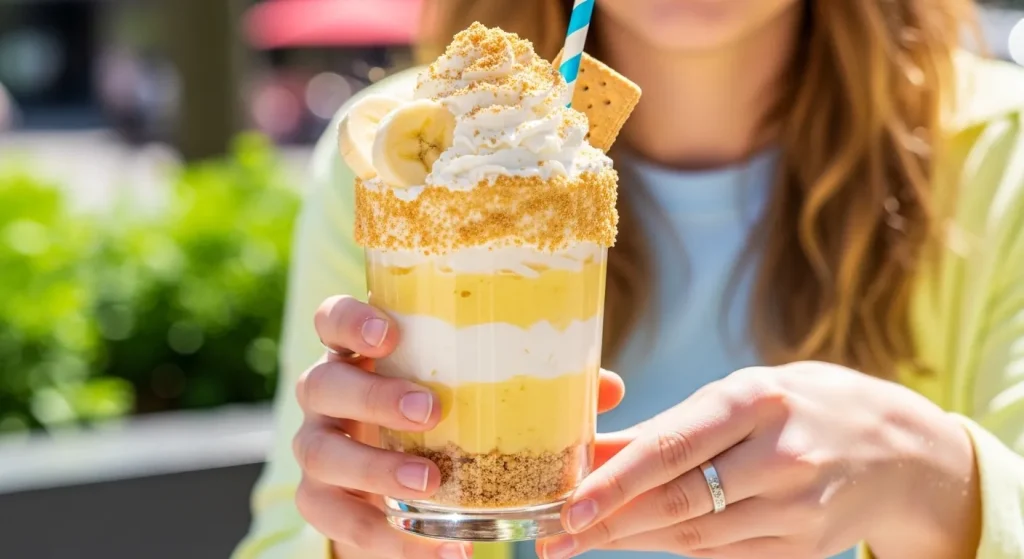 Banana Drinks at Dutch Bros (Full List & Flavors) 5 A young person holding a Banana Cream Pie Style Drinks