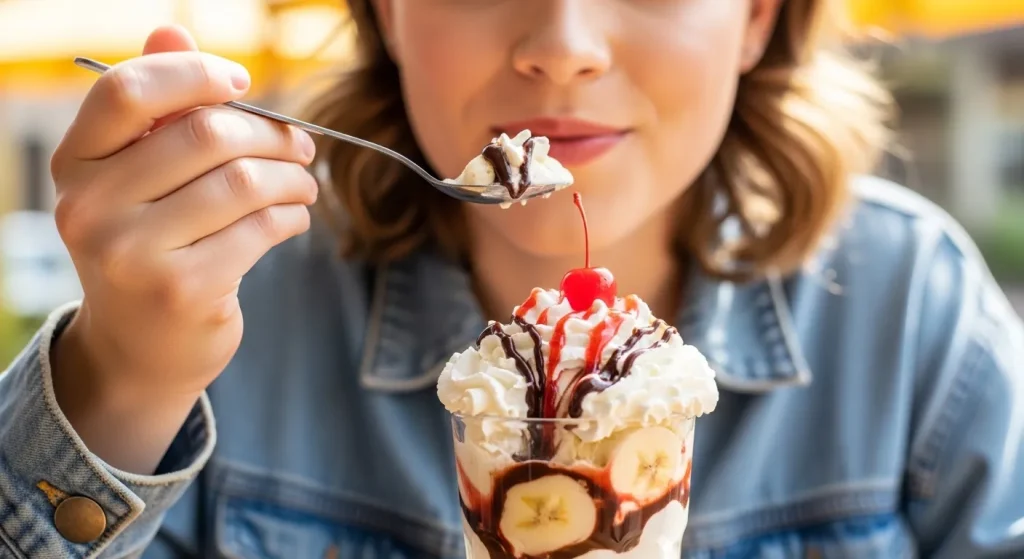 Banana Split Freeze Recipe (Dutch Bros Copycat) 2 A Banana Split Freeze with rich chocolate and banana flavor recipe.