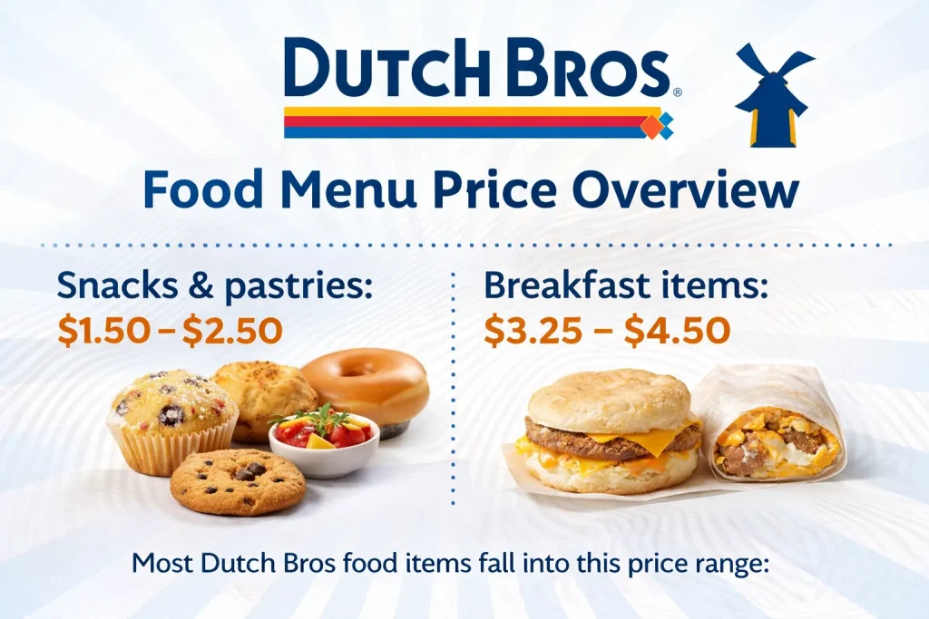 Dutch Bros Food Menu Prices 2 A Dutch Bros Food Menu Prices with info and visual.