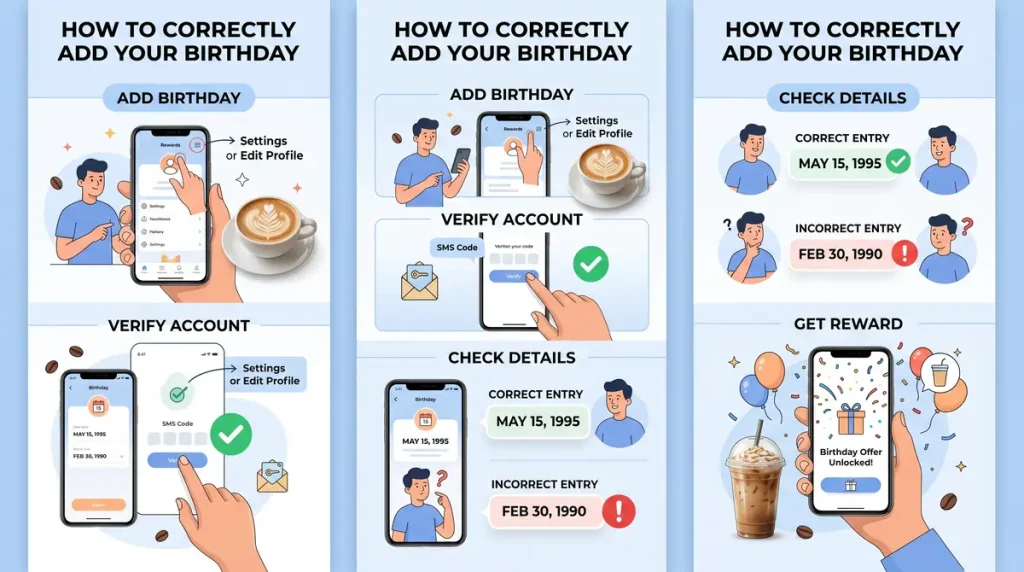 How to Get a Free Dutch Bros Birthday Drink 4 step by step_infographic_with_minimal_text_202605201224 1