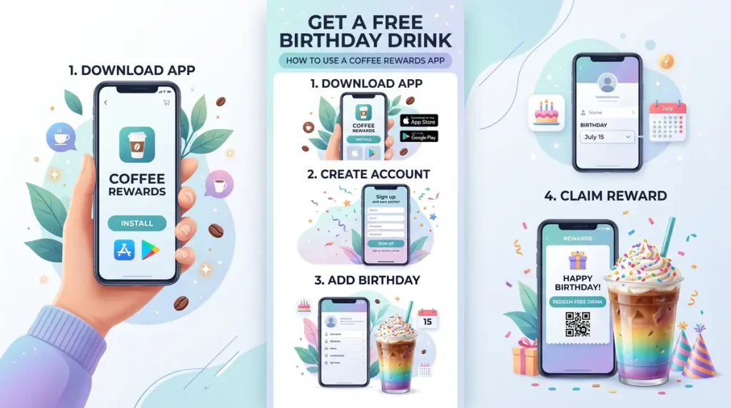 How to Get a Free Dutch Bros Birthday Drink 3 step by step_infographic_with_minimal_text_202605201224