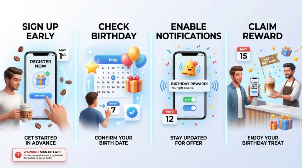 How to Get a Free Dutch Bros Birthday Drink 5 step by step_infographic_with_minimal_text_202605201224 2