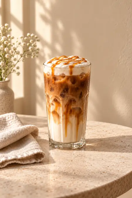 15 Iced Coffee Aesthetic Ideas for Coffee Lovers 10 aesthetic layered iced caramel latte recipe