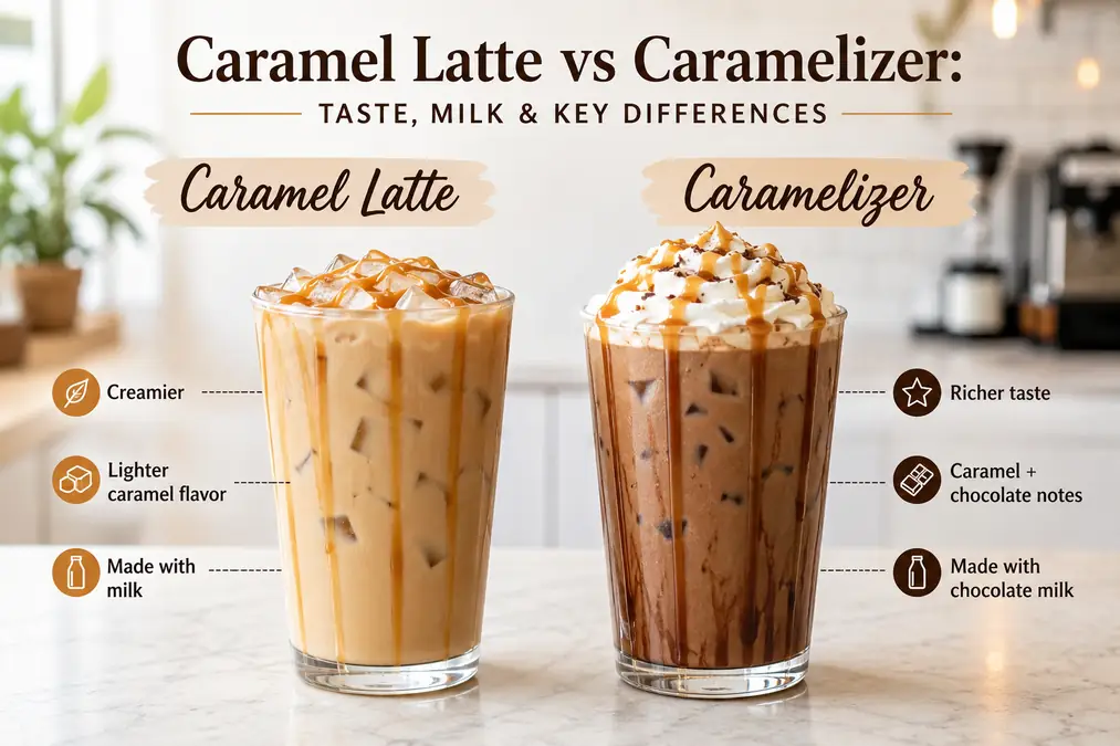 Caramel Latte vs Caramelizer: Taste, Milk & Key Differences 2 caramel latte versus caramelizer 1