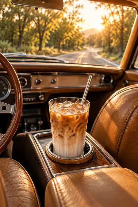15 Iced Coffee Aesthetic Ideas for Coffee Lovers 3 vintage road trip iced coffee